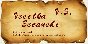 Veselka Sečanski vizit kartica
